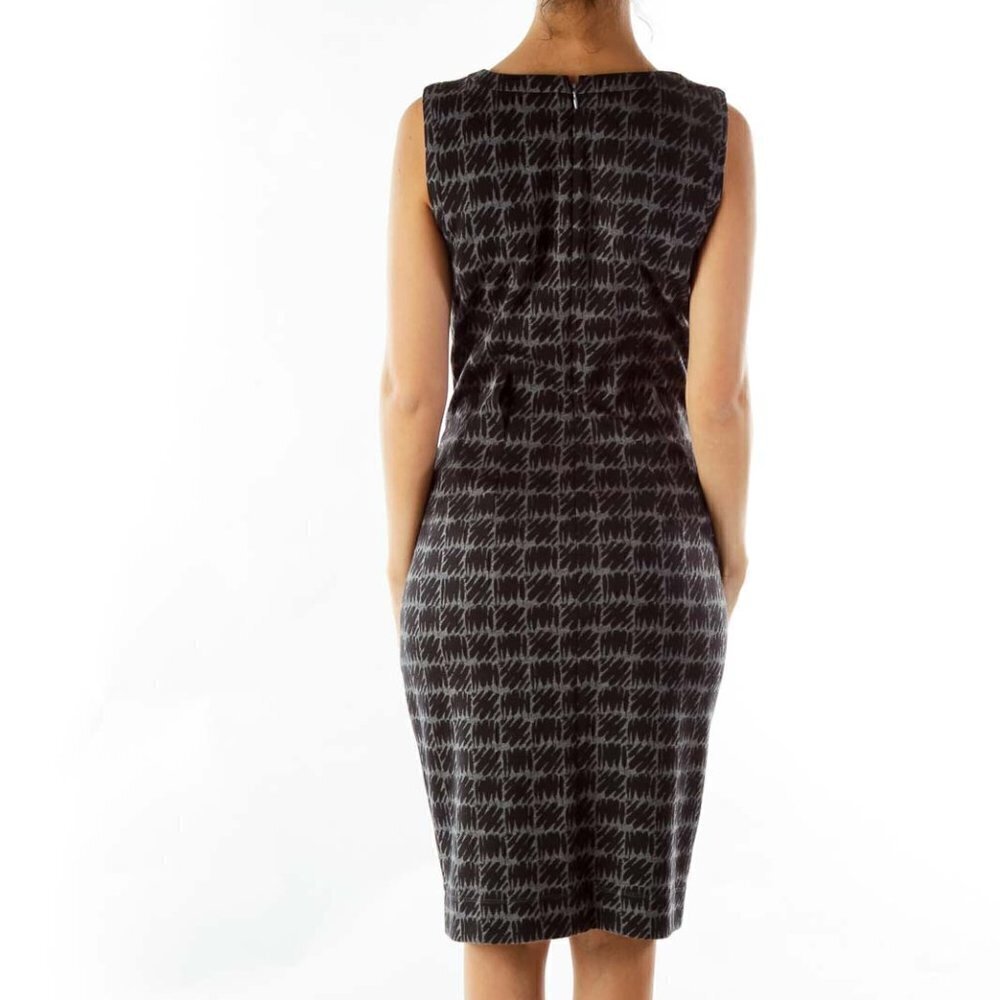 Calvin Klein Black Gray Print Sleeveless Dress - Picture 3 of 3